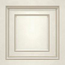 Belgravia Decor - Cream Gold Belgravia Textured Wood Panelling Effect Vinyl Wallpaper Metallic