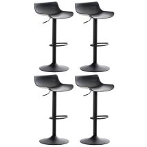 CLP Barhocker Aveiro – 4er Set – Höhenverstellbar – Drehbar 360° – Kunststoff-Sitzschale – Metallgestell – Schwarz