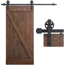 Petites Ecrevisses - 230cm Schiebetürbeschlag Kit Scheunentor Schiebetürsystem Schwarz Scheunentor Laufschienen Maximale Belastung 150kg