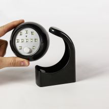 Festive Lights - Battery Power Outdoor Black Pir Motion Sensor Security Led Wall Welcome Light Shed Garden