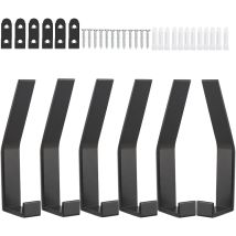 Junjun - Coat Hook 6 Pieces Black Wall Coat Rack Coat Hooks Wall Hooks Double Hook Towel Holder Bathroom Coat Hooks Black Wall Hooks For Jackets Coats