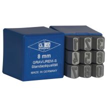 Gravurem - Schlagzahlen Stanzset Din1451 Zahlenstanzer Schlagstempel 0-9 Schrifthöhe 12 Mm