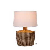Lampe De Table En Herbe Marine Ambala Ø 35cm - Brun Avec Teinte Blanche - 10551/81/73