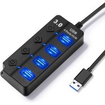 Plusieurs Ports Usb 4 En 1 Avec Interrupteurs Indépendants Et Lumières Led, Plusieurs Prises Usb 1 Port Usb 3.0 Et 3 Ports Usb 2.0, Multi-usb Pour Le 