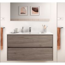 Salgar - Mobile Sospeso Noja Cm. 100 Con Lavabo Rovere Eternity Di