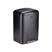 DIRT DEVIL Poubelle à pédale, 6 L, fermeture douce, acier inoxydable, noir