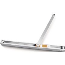Geze Montagewinkel T-Stop für Türschließer – Aluminium – Silber – max. Türbreite 1400 mm – mechanisch – für einflügelige Türen