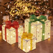 Christmas Decoration Gift Box (large), 3-piece Christmas Tree Gift Box, Outdoor Christmas Decorations Christmas Ornaments (silver Star)