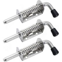 Loquet À Ressort - Acier Au Carbone - Pour Porte De Garage Abri De Jardin Cour - 3 Pièces - 10 X 128 Mm
