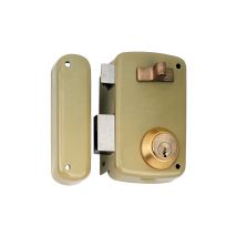 Lince Überputzschloss 5056A – Eingang 70 mm – Linkshand – 3 Seeger-Schlüssel – Zweifachbeschichtung Gold/Silber
