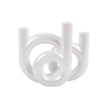 Kerzenständer RINGS für 3 Kerzen – Kunststoff – 18 x 12 x 20 cm – Modernes Design – Pflegeleicht – Ideal für Wohnzimmer, Schlafzimmer