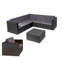 Conjunto DL Corner Williams – Metal y fibra de alta calidad – Apto para exteriores – Fácil montaje modular