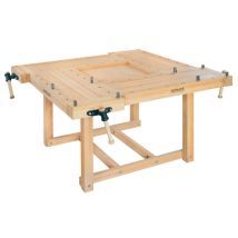 Ramia - Etabli De Bois Professionnel 4 Personnes (hêtre Massif) 1850x1850x840 Mm - Square