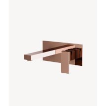 Lookshop - Miscelatore Monocomando A Parete Per Lavabo Oro Rosa - Sirius