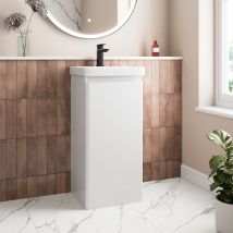 Regis - White Bathroom Furniture Vanity Unit With Basin Sink Modern Cabinet Storage 400mm