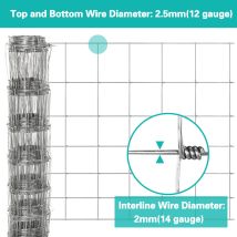 0.8m High 25m Long Stock Fencing Livestock Fence Galvanised Wire For Sheep Pig Cattle 7 Horizontal Running Wires