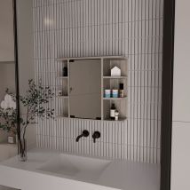 Tuhome Concept - Botiquin Milan En Melamina Con Espejo Incluido Y Estantes - Ceniza