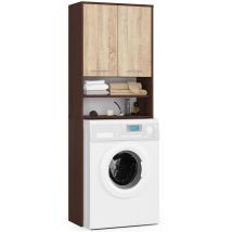 Waschmaschinenschrank Akord Fin Badschrank Wenge 64 Cm Breit 2 Türen 4 Ebenen Front Sonoma-eiche B64 X H180 X T30 Cm