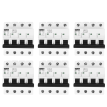 Lot De 6 Disjoncteur Magnétothermique Tétrapolaire Cilia (4p) 400v Triphasé Courbe C, 6ka Disjoncteur Modulaire 4 Modules Pour Tableau Électrique 10a