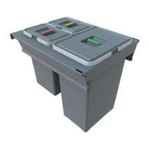 Elletipi - Square 2.0 - Cestino Integrato, Diviso, 40 L Pa3 Inc5045a
