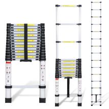 Swanew Scala Telescopica Portatile Multifunzione In Alluminio Pieghevole Da 4,4m Con Borsa Da Trasporto E Guanti, Carico Massimo 150kg