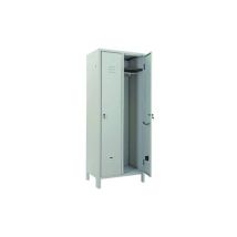 Prometal Vestidor de 2 plazas con kit de bloqueo – Gabinete de chapa pintada – Estante de plástico – Dimensiones 68 x 34 x 179h cm