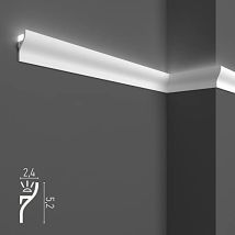 10 Metres Lineaires De Corniches Decoratives Pour Led De Plafond Et De Mur, Moulures Pour Eclairage Indirect Avec Bandes Led, En Duropolymere (lot De 
