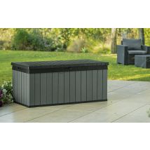 Baúl De Almacenamiento Exterior Montmagny, Cofre De Jardín, Banco Con Almacenaje, Arcón Para Exteriores, 143x65 H64 Cm, Verde - Dmora