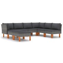 Maison Exclusive - 8-tlg. Garten-lounge-set Mit Kissen Poly Ratta