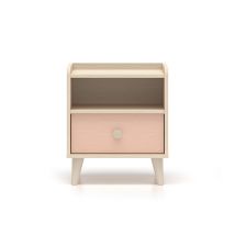 Comodino A 1 Cassetto Alycia Beige E Rosa