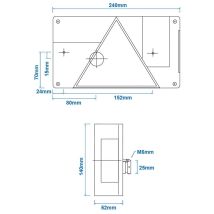 Rückleuchte links E9-zugelassen – inkl. 12V-Glühbirnen – 5-poliger Easy Connector – 6 Funktionen: Bremslicht, Rücklicht, Blinker, Kennzeichenlicht, 