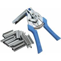 Hanbing - Suministros 1 Alicate Para Anillos De Cerdo Y Grapas De 600 Piezas, Grapas Para Jaula De Pájaros Con Clips M, Instalación De Cerca De 