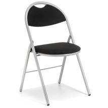 Lot De 2 Chaises Pliante De Bureau Conférence Professionnelle Geo Structure Gris Rembourrée Tissue Noir
