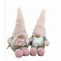Lcd - Gnome Of The Woods Décoratif Peloucche Rose Paire De 52 Cm Décoration Décozzo