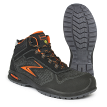Quattro S3 Scarpe Da Lavoro Alte Invernali Antinfortunistiche N.40 In Pu Tek Nera E Arancione Metal Free Made In Italy Idrorepellenti Nero + Arancione