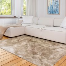 Astra Tapis «paulie» Marbre Beige 160x230 Cm Poils Longs Moelleux