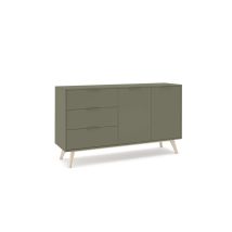 Aparador 2 Puertas 3 Cajones Campos Acabado Verde, 80 Cm(alto) 140 Cm(ancho) 40 Cm(largo)