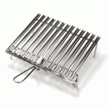 Ompagrill - Graticola Griglia In Acciaio Inox Cm 41,5x56,5 Con Recupero Grasso Per Barbecue Grill Pin Nic Arrostire
