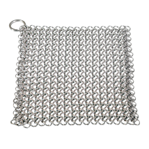 Edelstahl Ringreiniger – 17,5 x 17,5 cm – Spülmaschinenfest – für gusseiserne Töpfe und Grillroste