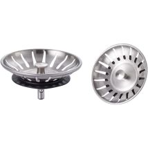 Tappo Per Lavello Da Cucina In Acciaio Inox (set Da 2) - Filtro Universale Per Lavello Da Cucina (diametro: 80 Mm), Tappo Per Lavello Con 18 Fessure, 