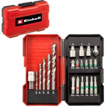 Kwb - Einhell 22 Piece Hss Drill Screwdriver Bit Set Pz2 Ph2 T20 Nut Driver + Case
