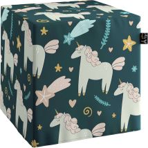 Pouf Cube Magic - Bleu Foncé