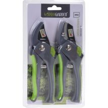 Pack 2 Gartenscheren Mit Grünem Kunststoffgriff Progarden