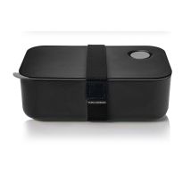 Yoko Design 1386 - Scatola Per Il Pranzo Ermetica In Plastica, 19 X 6,5 X 12 Cm, Colore: Nero