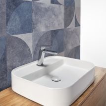 Kerm - Lavabo Da Appoggio A Bacinella 55x45 Cm Bianco Design Moderno