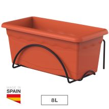 Jardinera terracota 40x24cm – Plato integrado – Metal – Ideal para plantas de exterior