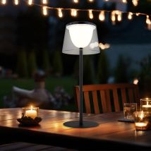 Lampada Da Tavolo A Led Ricaricabile Lampada Da Tavolo Da Interno Esterno Nero Lampada Da Giardino Touch Dimmer Usb, Metallo, 1,8w 150lm Bianco Caldo,