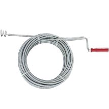 Ribitech – 65870437 – Serpiente desatascadora 15 m – Diámetro 2,6 cm – Mango de madera lacada – Eje de metal cromado