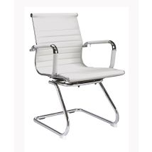 Silla de oficina Executive de cuero sintético – Estructura metálica cromada – Altura del asiento 46-53 cm – Capacidad de carga 120 Kg