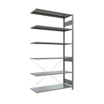 Eurokraft – Rayonnage emboîtable 1300 x 500 mm, galvanisé, hauteur 2500 mm, 6 tablettes, charge max 150 kg – Outillage